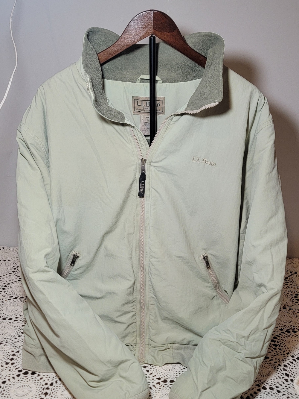 L.L. Bean Sage Green Men's Fleece-Lined Jacket